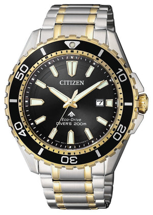  Shop Authentic Citizen Eco Drive Promaster Diver Black Dial Two Tone Steel Strap Watch For Men - BN0194-57E - Luxxuri