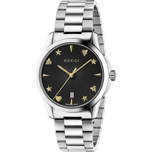  Shop Authentic Gucci G Timeless Black Dial Silver Steel Strap Watch For Women - YA1264029 - Luxxuri