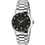  Shop Authentic Gucci G Timeless Black Dial Silver Steel Strap Watch For Women - YA1264029 - Luxxuri