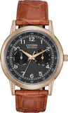  Shop Authentic Citizen Eco Drive Multi Function Day & Date Black Dial Brown Leather Strap Watch For Men - AO9003-08E - Luxxuri