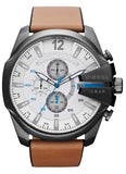  Shop Authentic Diesel Mega Chief White Dial Brown Leather Strap Watch For Men - DZ4280 - Luxxuri
