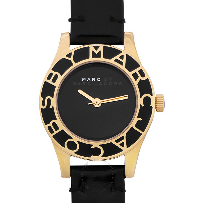  Shop Authentic Marc Jacobs Blade Black Dial Black Leather Strap Watch for Women - MBM1159 - Luxxuri