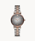  Shop Authentic Emporio Armani Gianni T Bar Grey Dial Two Tone Stainless Steel Watch For Women - AR1725 - Luxxuri