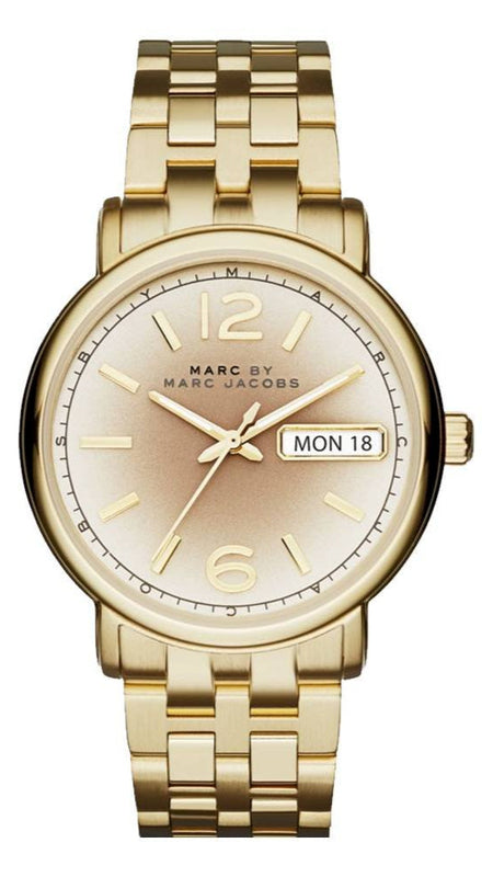  Shop Authentic Marc Jacobs Fergus Gunmetal Grey Dial Gold Steel Strap Watch for Women - MBM3429 - Luxxuri