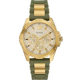  Shop Authentic Guess Interpid 2 Golden Dial Two Tone Silicon Strap Watch For Women - W0325L5 - Luxxuri