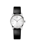  Shop Authentic Calvin Klein City White Dial Black Leather Strap Watch For Men - K2G211C6 - Luxxuri