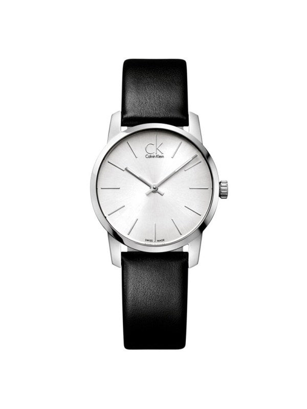  Shop Authentic Calvin Klein City White Dial Black Leather Strap Watch For Men - K2G211C6 - Luxxuri