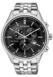  Shop Authentic Citizen Eco Drive Chronograph Black Dial Silver Steel Strap Watch For Men - AT2140-55E - Luxxuri