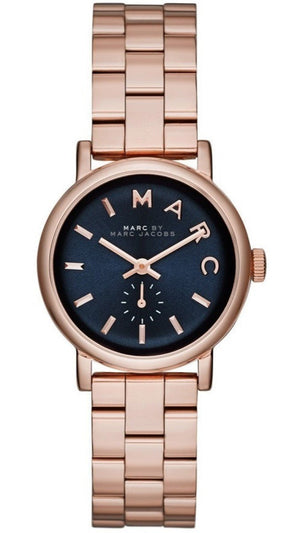  Shop Authentic Marc Jacobs Baker Navy Blue Dial Rose Gold Steel Strap Watch for Women - MBM3332 - Luxxuri