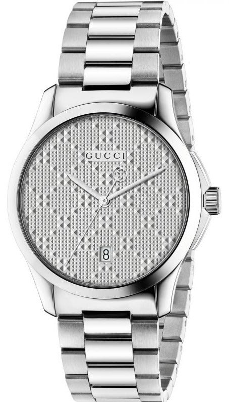  Shop Authentic Gucci G Timeless Silver Dial Silver Steel Strap Watch For Women - YA126551 - Luxxuri