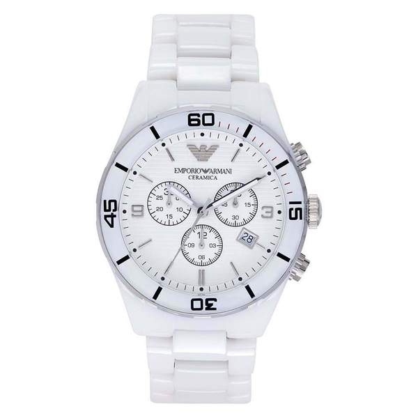  Shop Authentic Emporio Armani Ceramic Chronograph White Dial White Ceramic Strap Watch For Men - AR1424 - Luxxuri