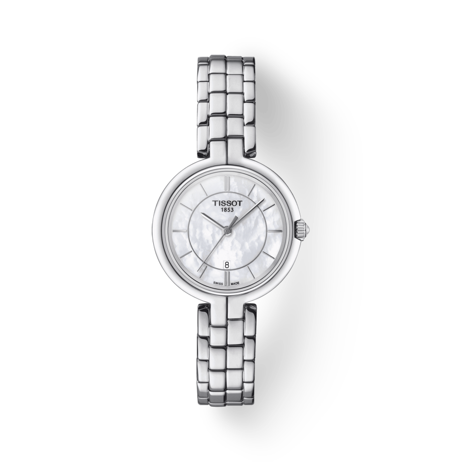  Shop Authentic Tissot T Lady Flamingo Mother of Pearl White Dial Silver Steel Strap Watch For Women - T094.210.11.111.00 - Luxxuri