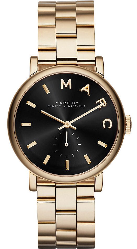  Shop Authentic Marc Jacobs Baker Black Dial Gold Steel Strap Watch for Women - MBM3355 - Luxxuri