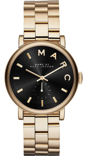  Shop Authentic Marc Jacobs Baker Black Dial Gold Steel Strap Watch for Women - MBM3355 - Luxxuri