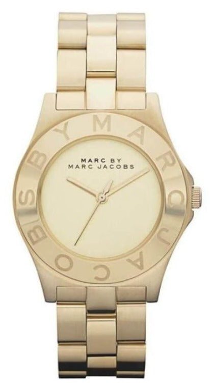  Shop Authentic Marc Jacobs Blade Gold Dial Gold Steel Strap Watch for Women - MBM3126 - Luxxuri