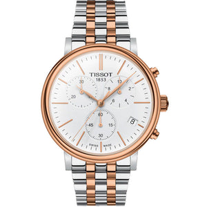  Shop Authentic Tissot Carson Premium Chronograph White Dial Two Tone Steel Strap Watch For Men - T122.417.22.011.00 - Luxxuri