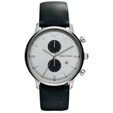  Shop Authentic Emporio Armani Gianni White Dial Black Leather Strap Watch For Men - AR0385 - Luxxuri