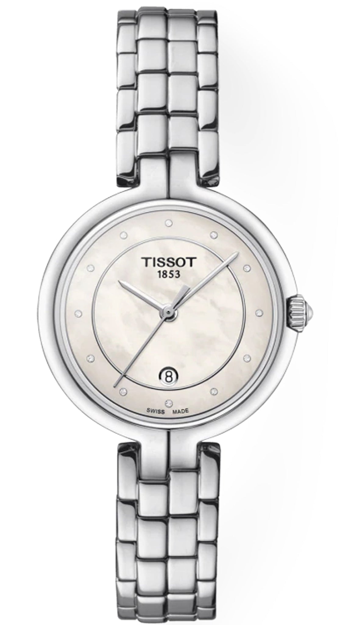  Shop Authentic Tissot T Lady Flamingo Diamonds White Dial Silver Steel Strap Watch For Women - T094.210.11.116.01 - Luxxuri
