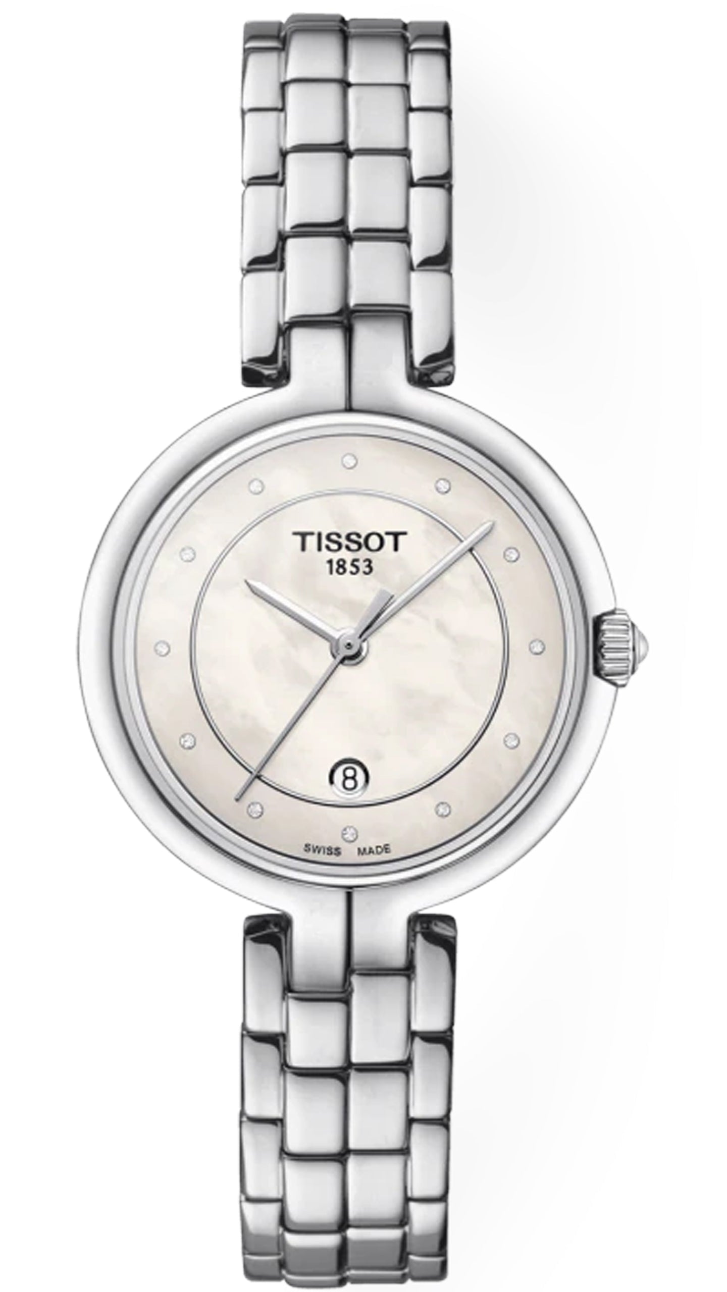 Shop Authentic Tissot T Lady Flamingo Diamonds White Dial Silver Steel Strap Watch For Women - T094.210.11.116.01 - Luxxuri