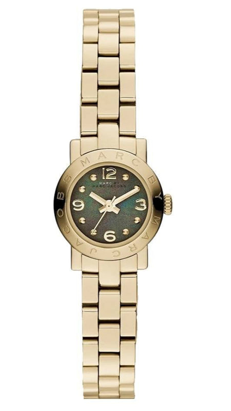  Shop Authentic Marc Jacobs Amy Mother of Pearl Black Dial Gold Steel Strap Watch for Women - MBM3275 - Luxxuri