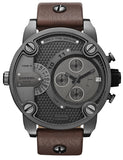  Shop Authentic Diesel Little Daddy SBA Small Sized Grey Dial Brown Leather Strap Watch For Men - DZ7258 - Luxxuri
