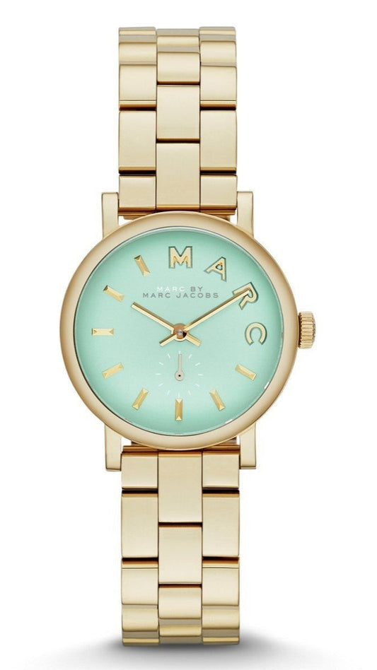  Shop Authentic Marc Jacobs Baker Mint Green Dial Gold Steel Strap Watch for Women - MBM3284 - Luxxuri