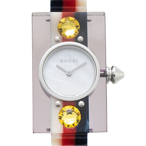  Shop Authentic Gucci Web Pink Mother of Pearl Dial Watch For Women - YA143524 - Luxxuri