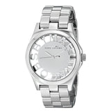  Shop Authentic Marc Jacobs Henry Transparent Silver Dial Silver Steel Strap Watch for Women - MBM3205 - Luxxuri