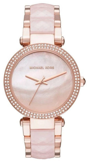  Shop Authentic Michael Kors Parker Mother of Pearl Pink Dial Two Tone Steel Strap Watch for Women - MK6402 - Luxxuri