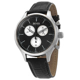  Shop Authentic Hugo Boss Companion Black Dial Black Leather Strap Watch for Men - 1513543 - Luxxuri