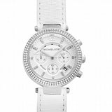  Shop Authentic Michael Kors Parker White Dial White Leather Strap Watch for Women - MK2277 - Luxxuri