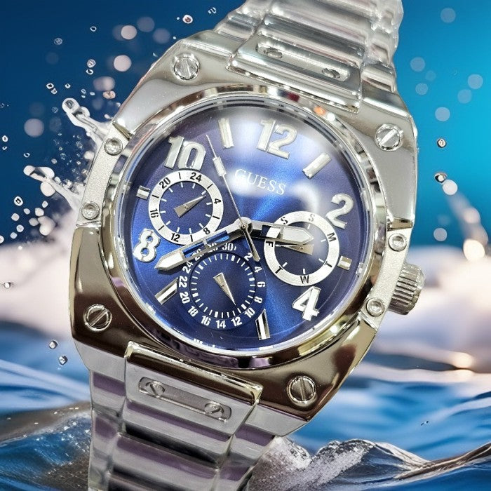  Shop Authentic Guess Prodigy Chronograph Blue Dial Silver Steel Strap Watch For Men - GW0624G1 - Luxxuri