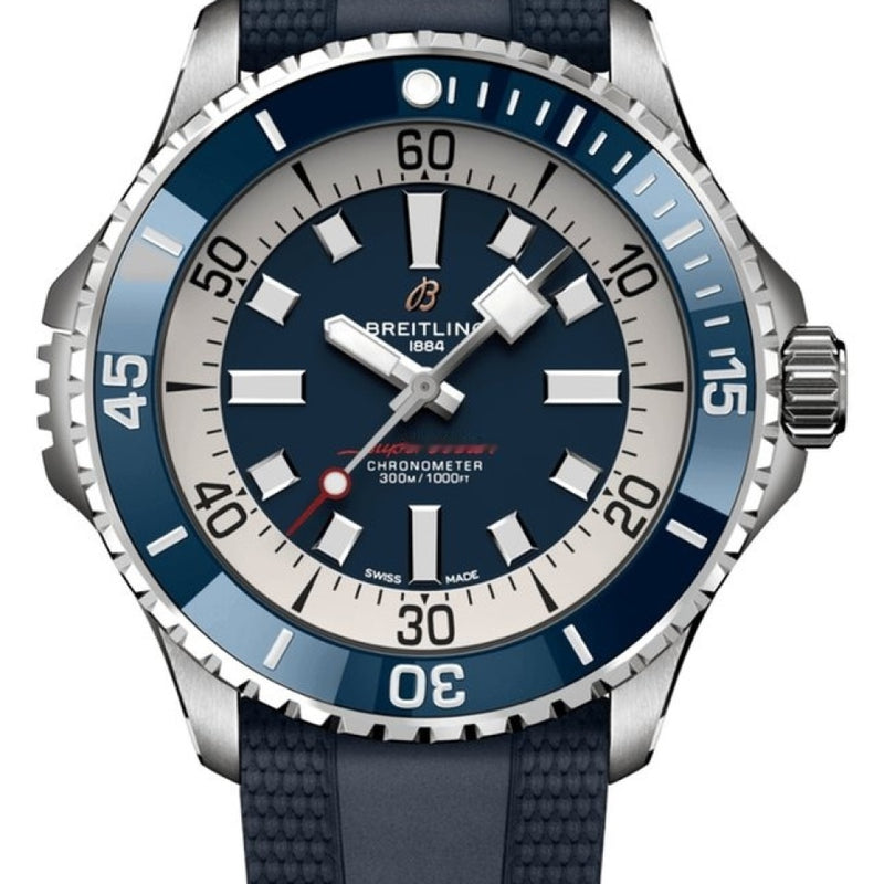  Shop Authentic Breitling Superocean Automatic 46 Blue Dial Blue Rubber Strap Watch for Men - A17378E71C1S1 - Luxxuri