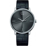  Shop Authentic Calvin Klein Accent Black Dial Black Leather Strap Watch for Men - K2Y211C3 - Luxxuri