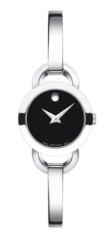  Shop Authentic Movado Rondiro 22mm Black Dial Silver Steel Strap Watch For Women - 0606796 - Luxxuri