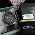  Shop Authentic Guess Indovina Quartz Black Dial Black Leather Strap Watch For Men - W0040G9 - Luxxuri