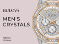  Shop Authentic Bulova Octova Crystal Silver Dial Two Tone Steel Strap Watch for Men - 98C133 - Luxxuri