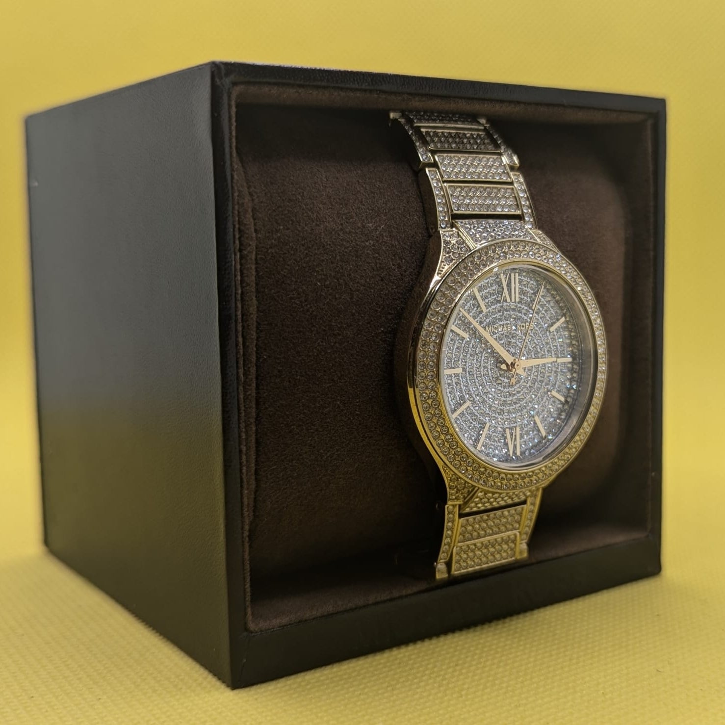  Shop Authentic Michael Kors Kerry Crystals Gold Dial Gold Steel Strap Watch For Women - MK3360 - Luxxuri