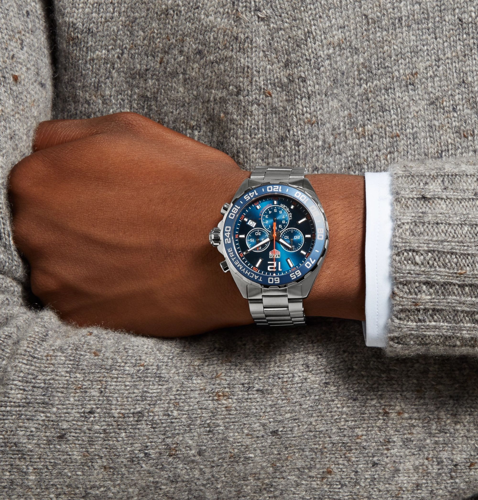 Tag Heuer Formula 1 Chronograph Blue Dial Silver Steel Strap Watch for Men - CAZ1014.BA0842