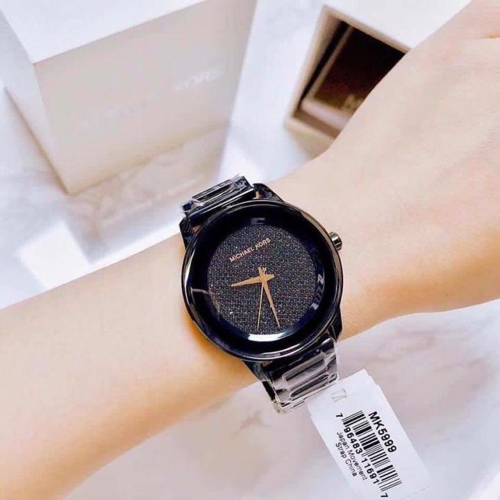  Shop Authentic Michael Kors Kinley Silver Dial Black Steel Strap Watch for Women - MK5999 - Luxxuri