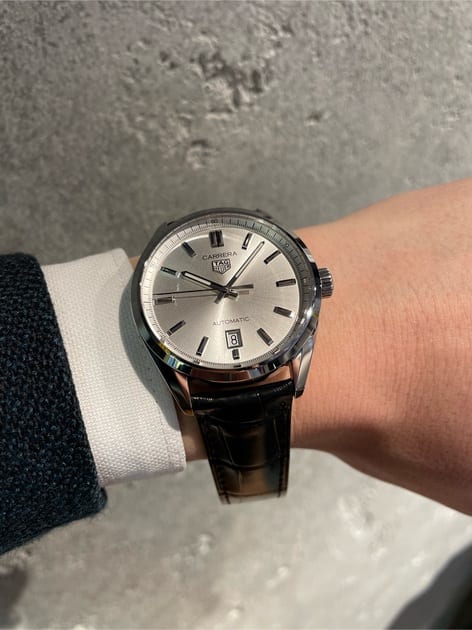  Shop Authentic Tag Heuer Carrera Date Silver Dial Black Leather Strap Watch for Men - WBN2111.FC6505 - Luxxuri