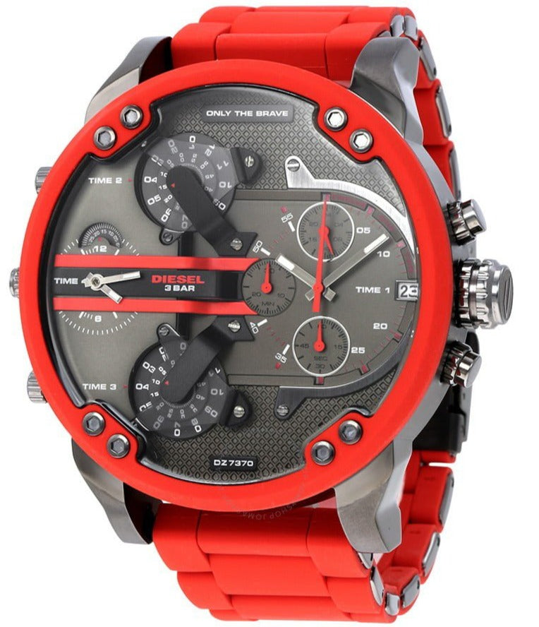  Shop Authentic Diesel Mr Daddy 2.0 Black Dial Red Steel Strap Watch For Men - DZ7370 - Luxxuri