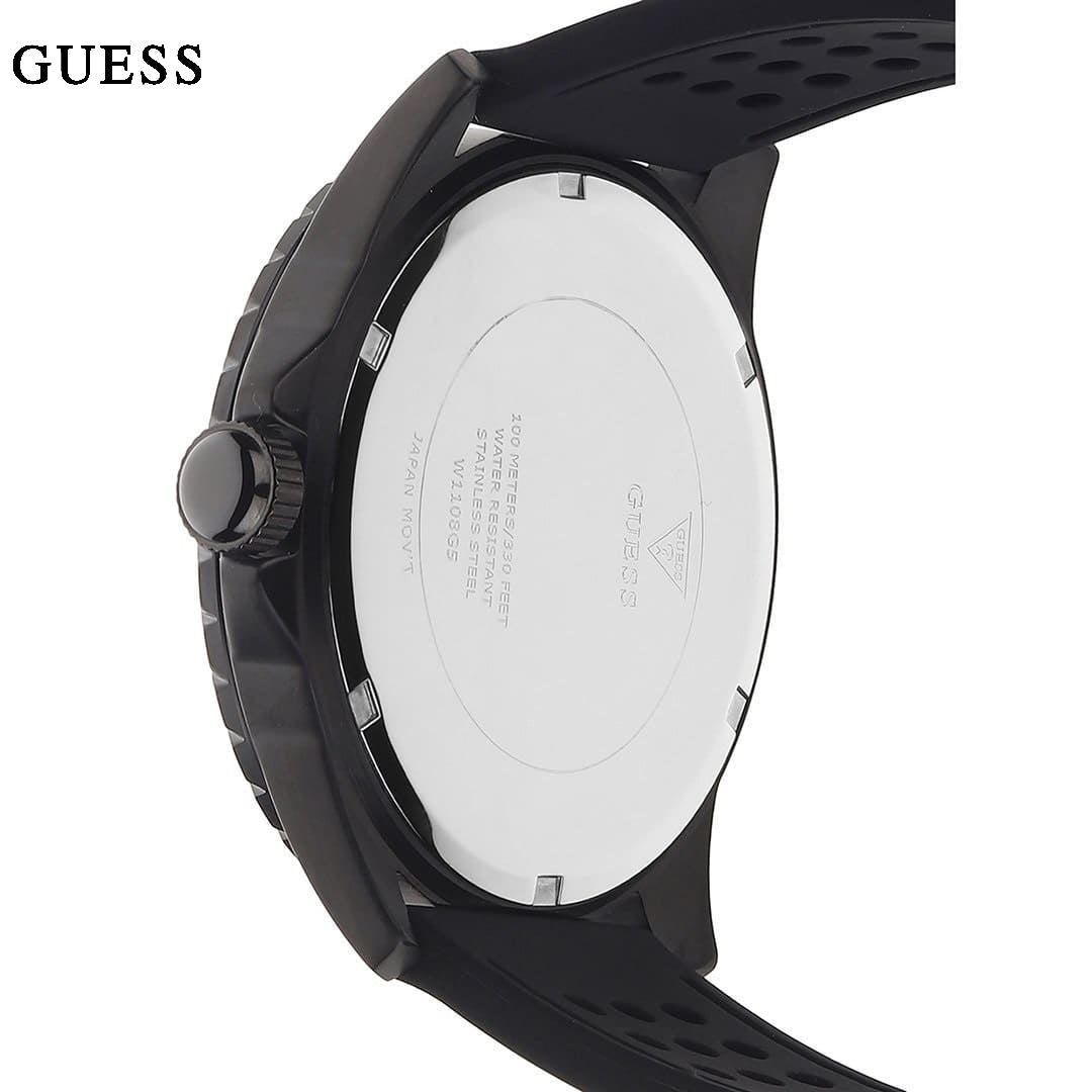  Shop Authentic Guess Odyssey Quartz Black Dial Black Leather Strap Watch For Men - W1108G5 - Luxxuri
