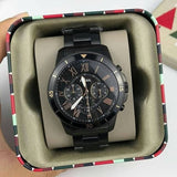  Shop Authentic Fossil Grant Sport Chronograph Black Dial Black Steel Strap Watch for Men - FS5374 - Luxxuri