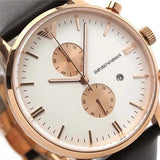  Shop Authentic Emporio Armani Gianni Classic Chronograph White Dial Brown Leather Strap Watch For Men - AR0398 - Luxxuri