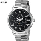  Shop Authentic Guess Delancey Black Dial Silver Mesh Bracelet Watch for Men - W0871G1 - Luxxuri