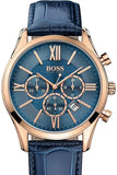  Shop Authentic Hugo Boss Ambassador Chronograph Blue Dial Blue Leather Strap Watch For Men - HB1513320 - Luxxuri