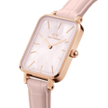  Shop Authentic Daniel Wellington Quadro Pressed Mother of Pearl Pink Dial Pink Leather Strap Watch For Women - DW00100508 - Luxxuri