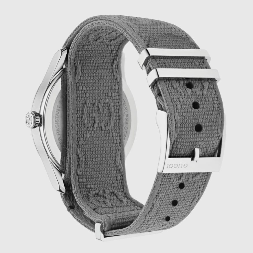  Shop Authentic Gucci G Timeless Quartz White Dial Grey NATO Strap Watch For Women - YA1264184 - Luxxuri