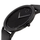  Shop Authentic Movado Sapphire Black Dial Black Leather Strap Watch for Men - 606884 - Luxxuri